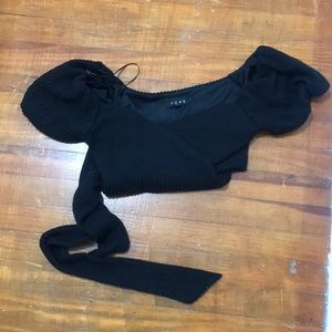 Vici “Go All Out” Puff Sleeve Crop Top